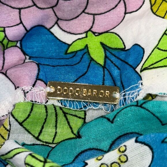 New DODO BAR OR Lima Square-neck Floral-print Dress In Flower 3 Blue Small - Picture 13 of 15